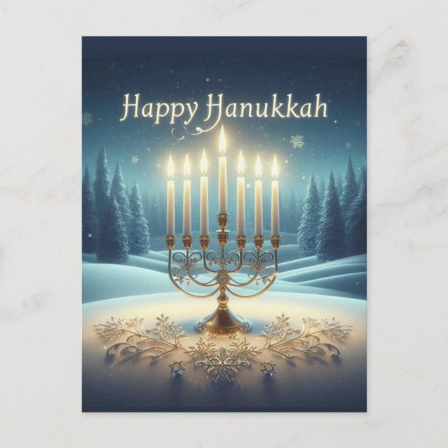 Cartão Postal Happy Hanukkah (Frente)
