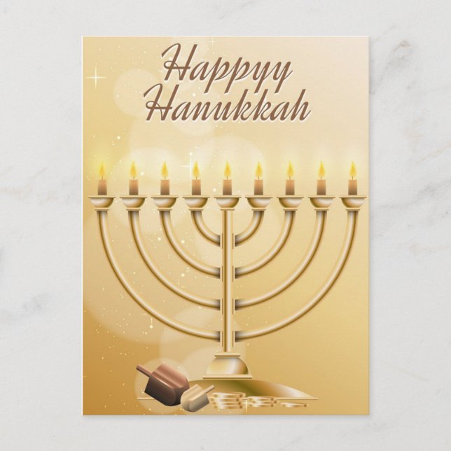 Cartão Postal Happy Hanukkah (Frente)