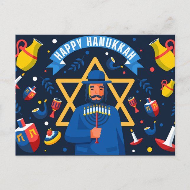 Cartão Postal Happy Hanukkah (Frente)