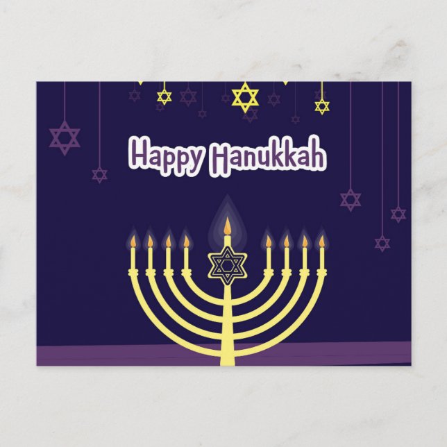 Cartão Postal Happy Hanukkah (Frente)