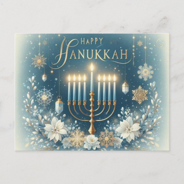 Cartão Postal Happy Hanukkah (Frente)