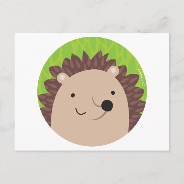 Cartão Postal Happy Hedgehog - Amigos do Woodland (Frente)