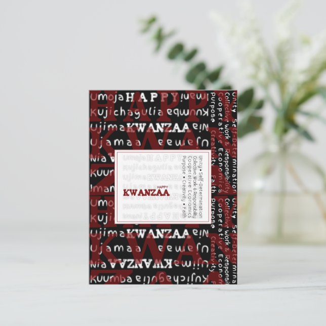Cartão Postal Happy Kwanzaa (Em pé/Frente)
