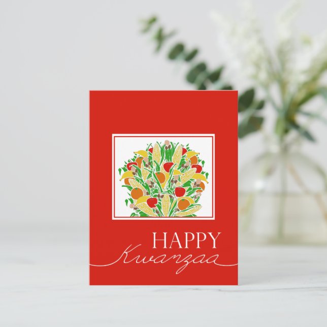 Cartão Postal Happy Kwanzaa (Em pé/Frente)