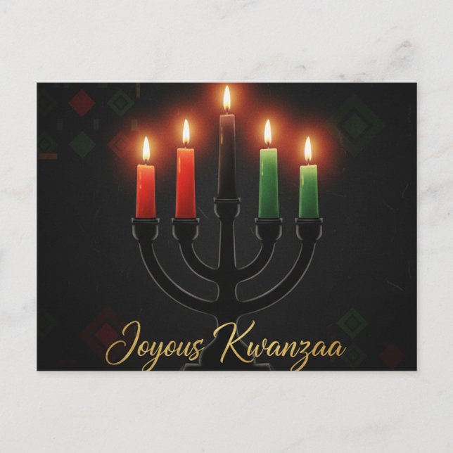 Cartão Postal Happy Kwanzaa Kinara Postcard (Frente)