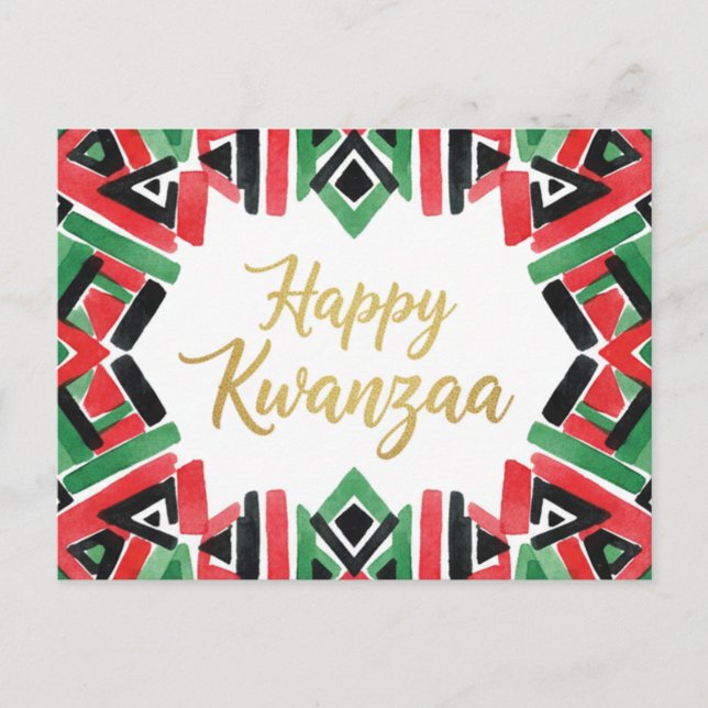 Cartão Postal Happy Kwanzaa Kinara Postcard (Frente)