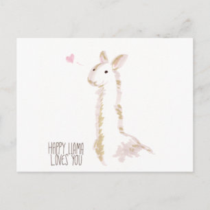Cartão Postal Happy Llama Loves You