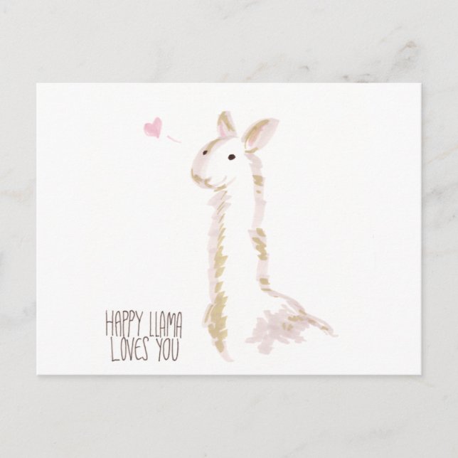 Cartão Postal Happy Llama Loves You (Frente)