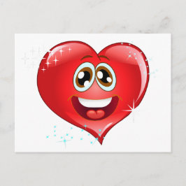 Cartão Postal Happy Love Heart Emoji