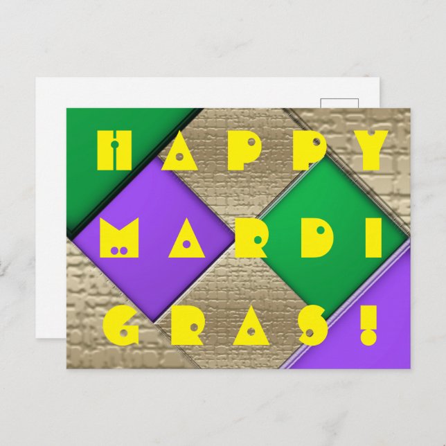 Cartão Postal Happy Mardi Gras (Frente/Verso)