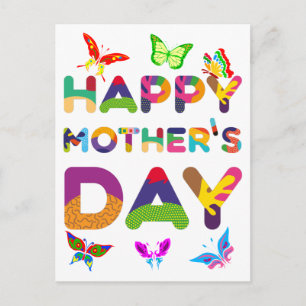 Cartão Postal Happy Mother's Day Colorful