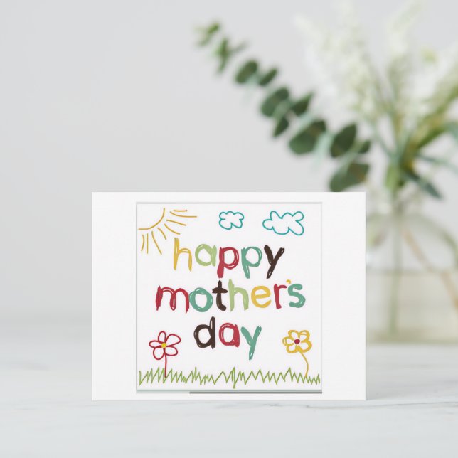 Cartão Postal Happy Mother's Day Greeting Card (Em pé/Frente)