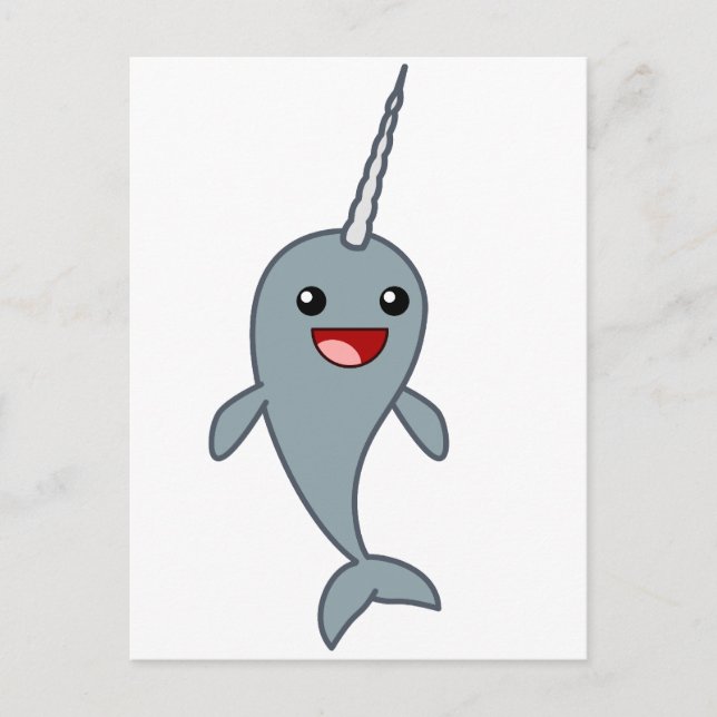 Cartão Postal Happy Narwhal (Frente)