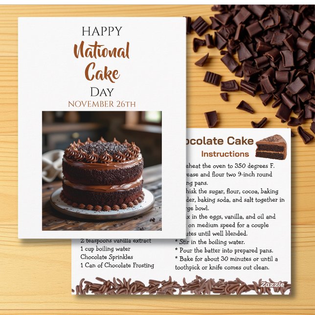 Cartão Postal Happy National Cake Day | Nov 26th (Criador carregado)