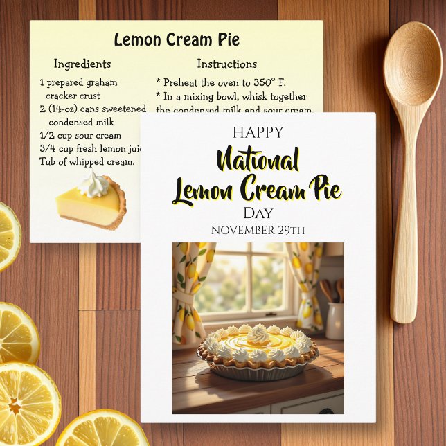 Cartão Postal Happy National Lemon Cream Pie | Nov 29th (Criador carregado)