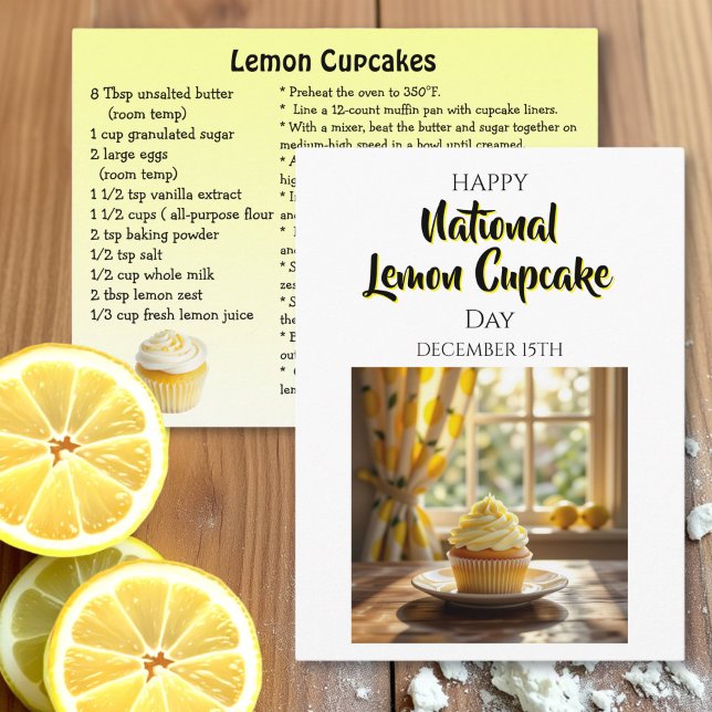 Cartão Postal Happy National Lemon Cupcake Day | December 15th (Criador carregado)