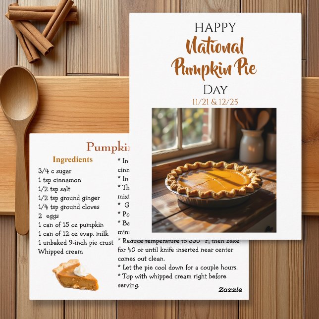 Cartão Postal Happy National Pumpkin Pie Day Recipe  (Criador carregado)