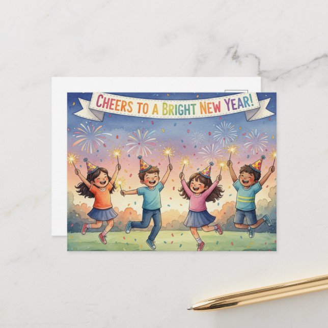 CARTÃO POSTAL HAPPY NEW YEAR 2026  (Frente/Verso In Situ)