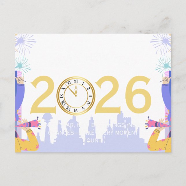 Cartão Postal Happy  new year 2026 (Frente)