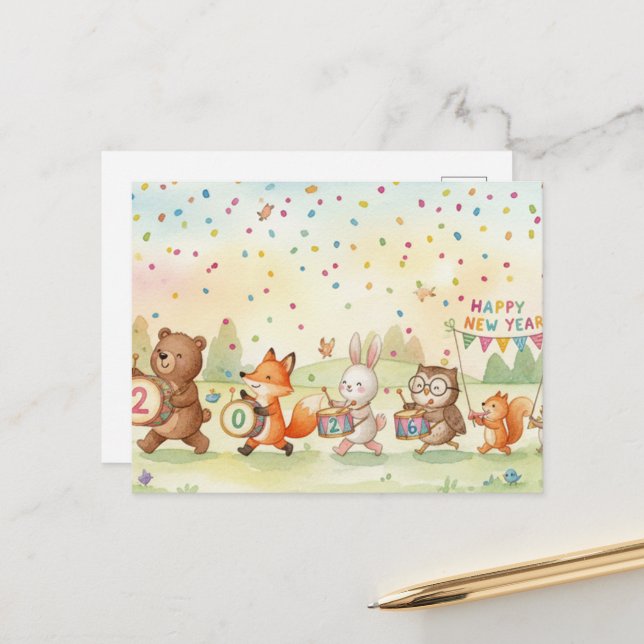 Cartão Postal HAPPY NEW YEAR 2026 Postcard (Frente/Verso In Situ)