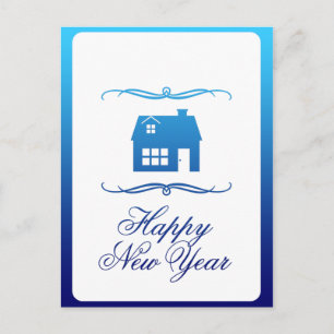 Cartão Postal happy new year new address announcement