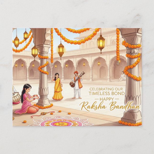 Cartão Postal Happy Rakhi, Raksha Bandhan (Frente)