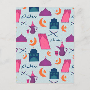 Cartão Postal Happy Ramadan Pattern