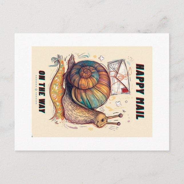 Cartão Postal Happy Snail Mail Postcard (Frente)