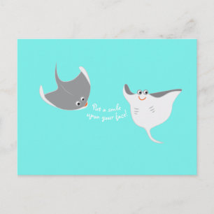 Cartão Postal Happy Stingrays