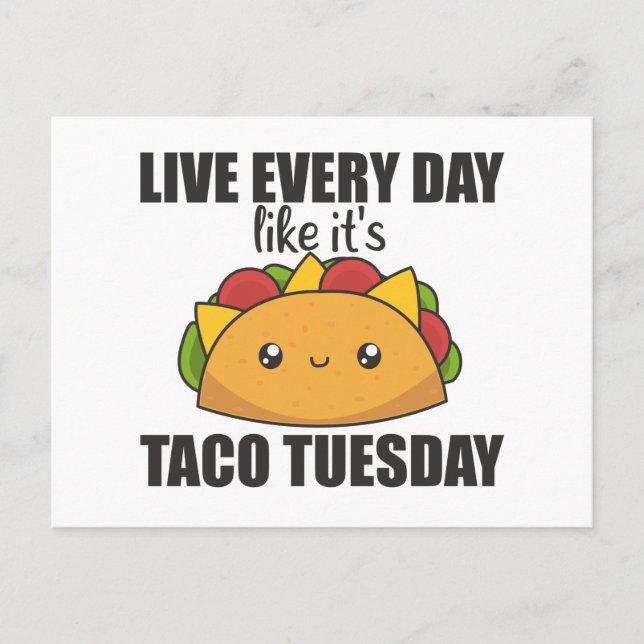 Cartão Postal Happy Taco Tuesday - Mexican Food Postcard (Frente)