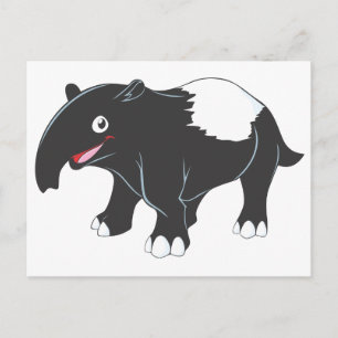 Cartão Postal Happy Tapir Cartoon