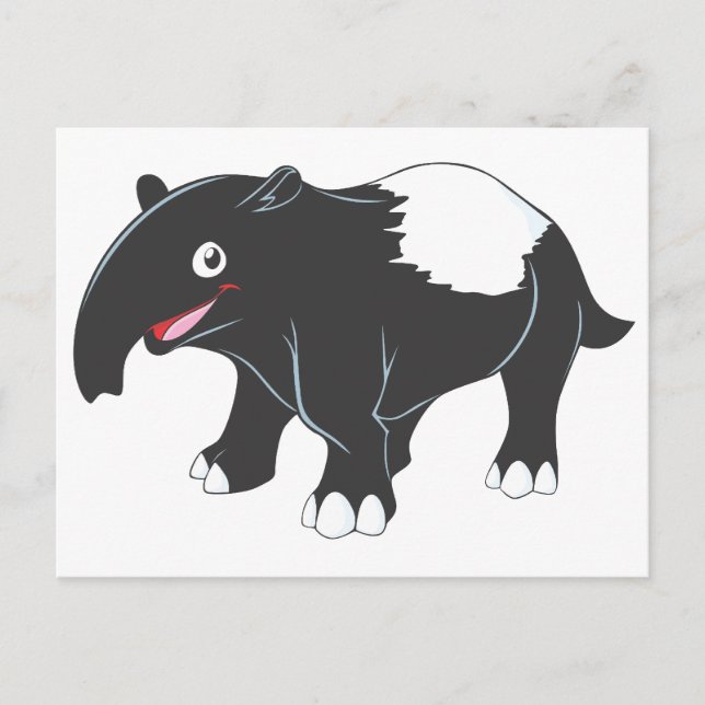 Cartão Postal Happy Tapir Cartoon (Frente)