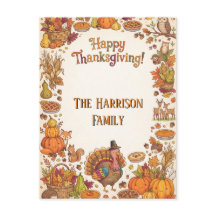 Happy Thanksgiving Cute Autumn Design with Text