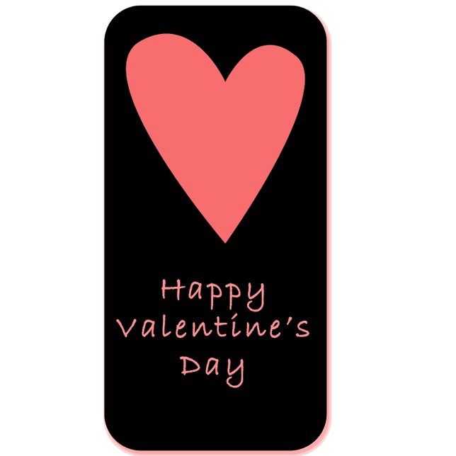 Cartão Postal Happy Valentine’s Day Postcard | Pink Heart (Criador carregado)