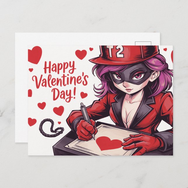 Cartão Postal Happy Valentine’s Day Super-Héros -2 (Frente/Verso)
