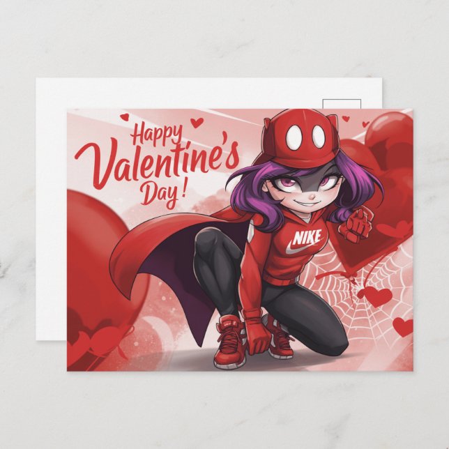 Cartão Postal Happy Valentine’s Day Super-Héros -5 (Frente/Verso)