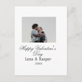 Cartão Postal Happy Valentine's day couple photo modern simple t