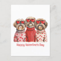 Happy Valentines Day Shih Tzu Dogs