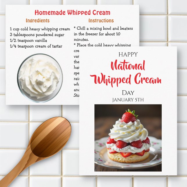 Cartão Postal Happy Whipped Cream Day | January 5th (Criador carregado)