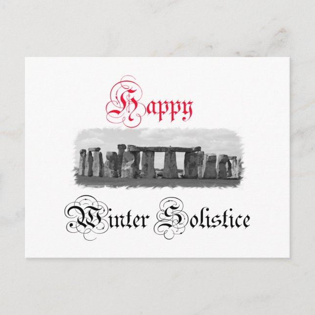 Cartão Postal Happy Winter Solstice Stonehenge (Frente)