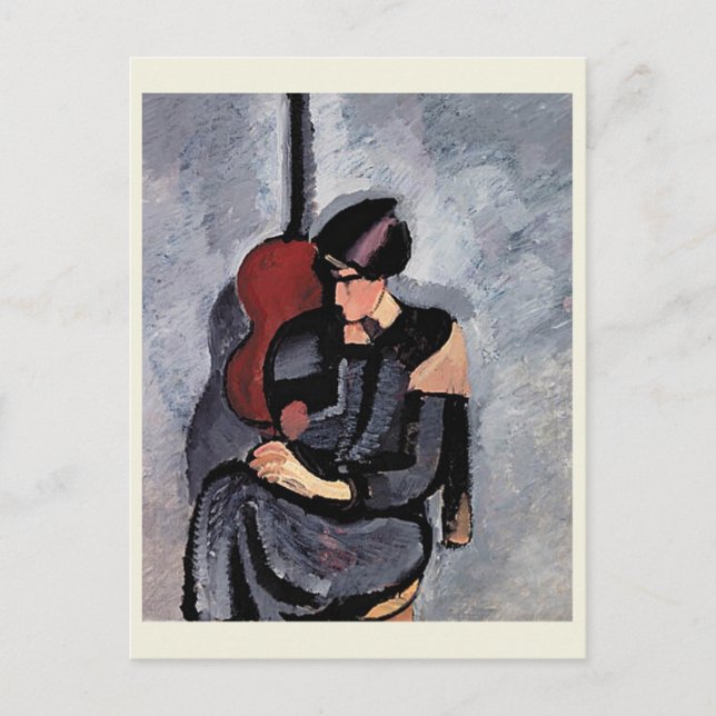 Cartão Postal Harald Giersing - Dame foran en guitar (Frente)