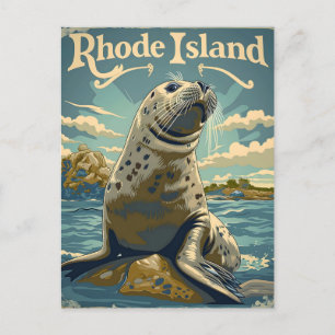 Cartão Postal Harbor Seal Rhode Island