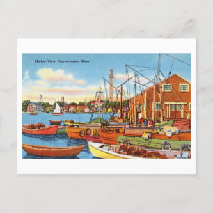 Cartão Postal Harbor View em Provincetown, Massachusetts Vintage