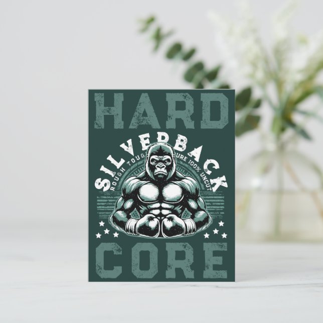 CARTÃO POSTAL HARDCORE SILVERBACK GORILLA (Em pé/Frente)