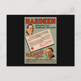 Cartão Postal Hardeen herda os segredos de seu irmão