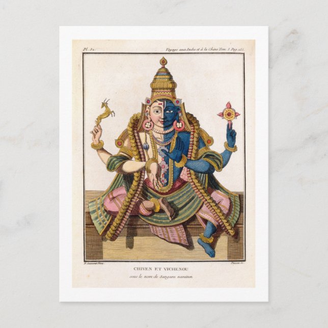 Cartão Postal Hari-Hara, de "Voyage aux Indes et a la Chine" b (Frente)