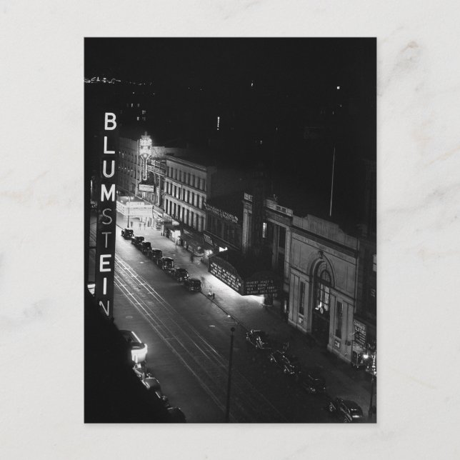 Cartão Postal Harlem at Night, 1941 (Frente)