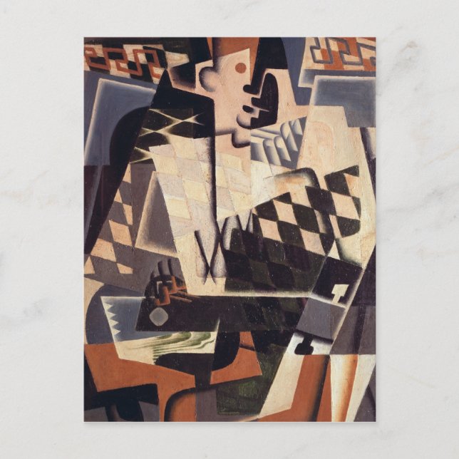 Cartão Postal Harlequin com um Violão, 1917 (Frente)