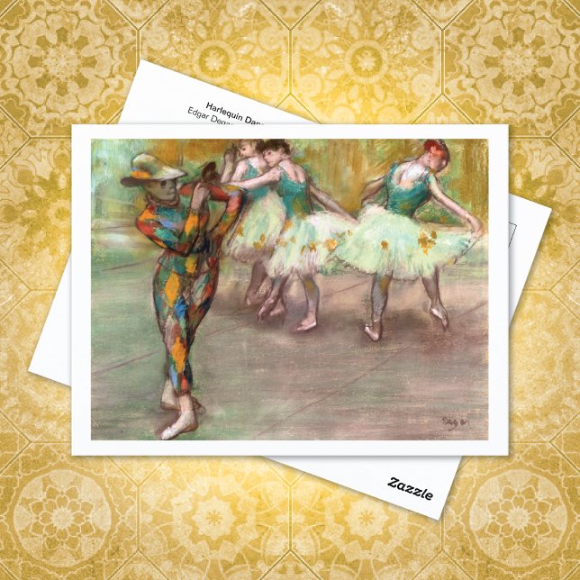 Cartão Postal Harlequin Dance Balé Edgar Degas (Criador carregado)