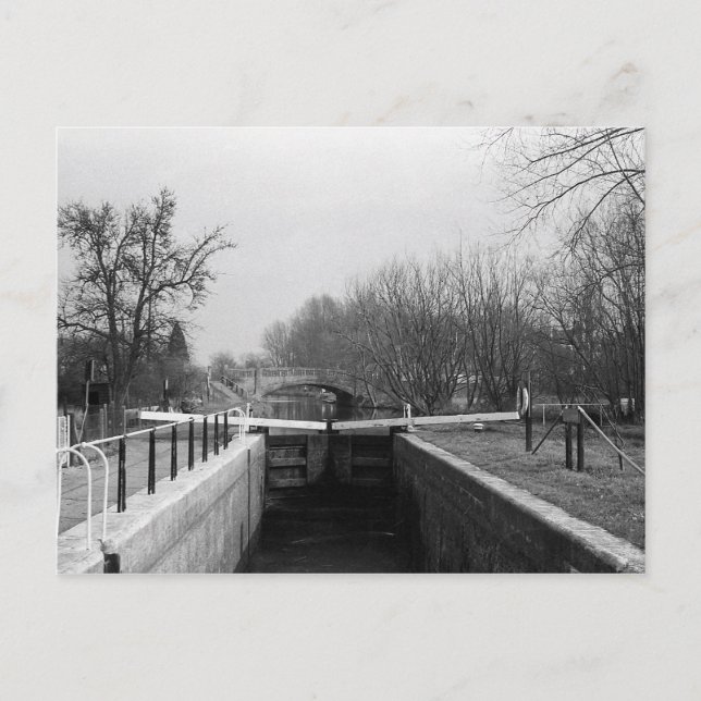 Cartão Postal Harlow Mill lock, Essex, Reino Unido (Frente)